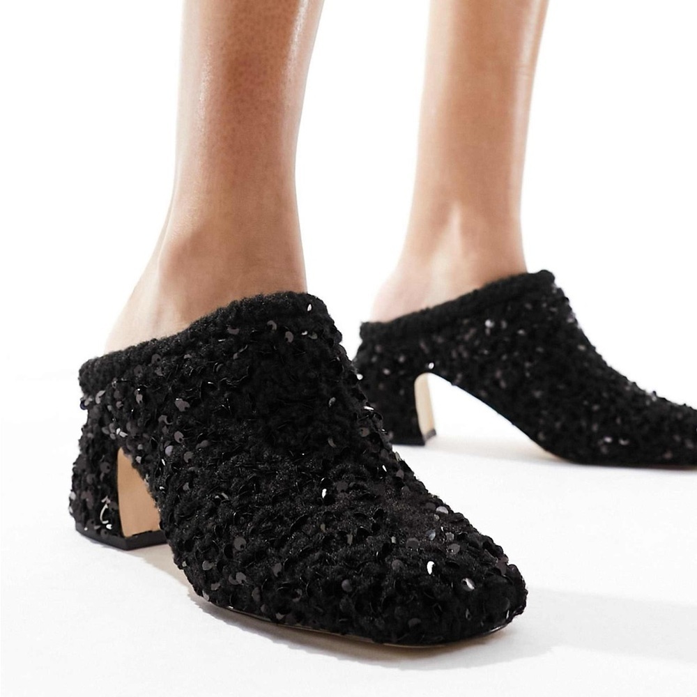 Circus by Sam Edelman Circus NY Orin Sequin mules in black size: 7.5